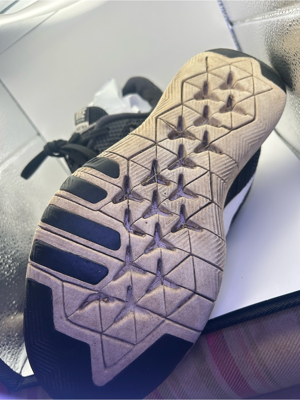 Nike Black and White Kids' Mesh Training Sneakers - Picture 8 of 8